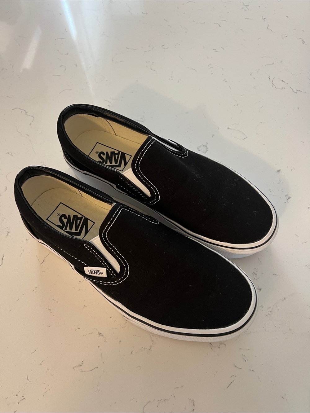 Vans Black & White Classic Slip-On Loafers